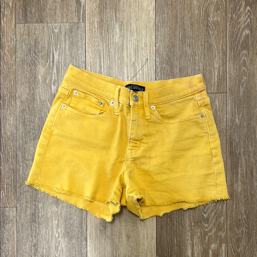 Sunny Yellow High-Waisted Jean Shorts